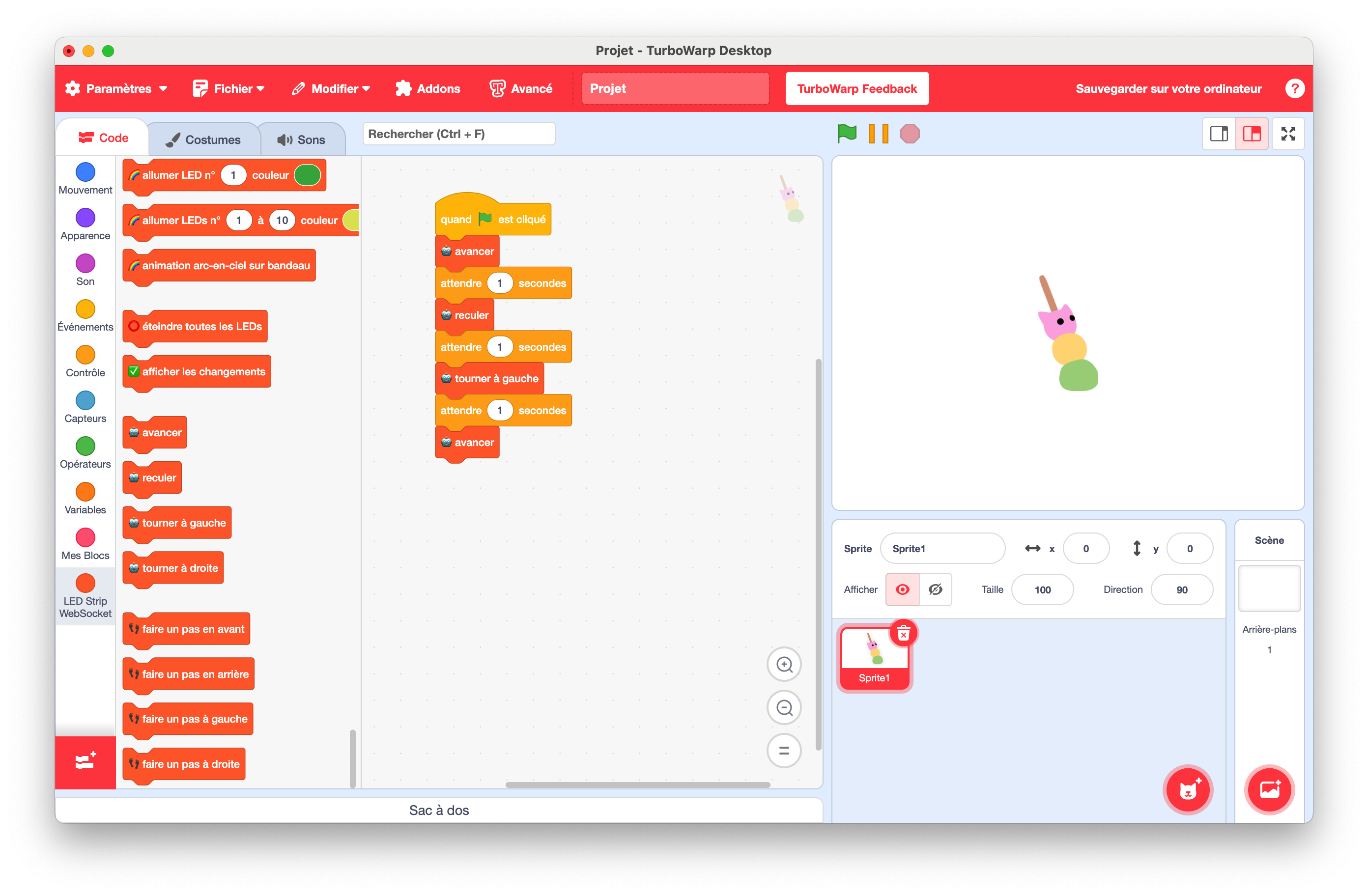 TurboWrap avec l'extension robot et LED